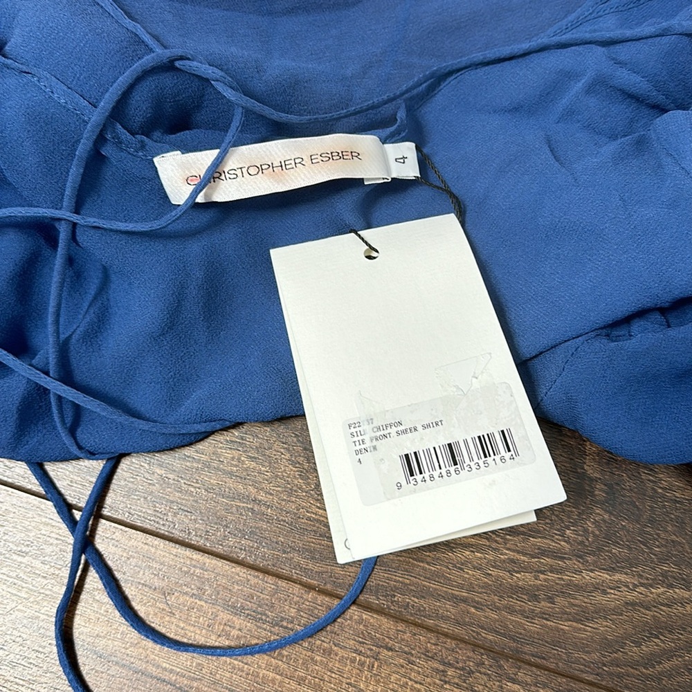 Christopher Esber Blue Tie Shirt - Picture 11 of 12